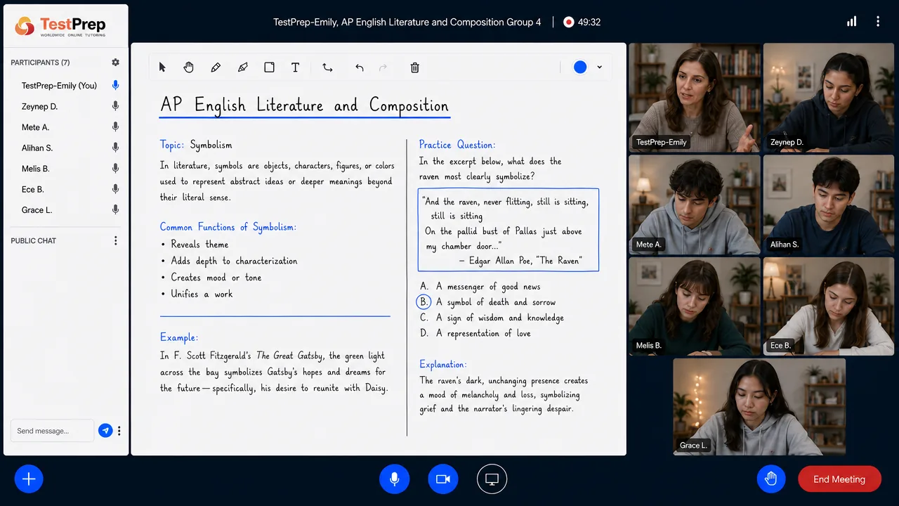AP English Literature — grup dersi