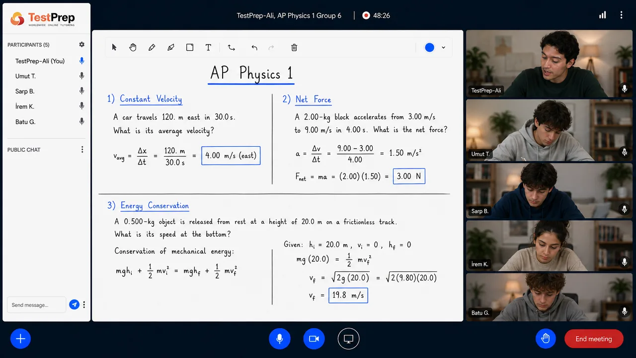 AP Physics 1 — grup dersi
