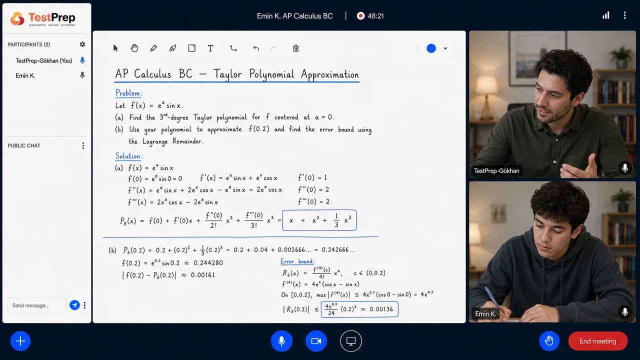 AP Calculus BC — özel ders