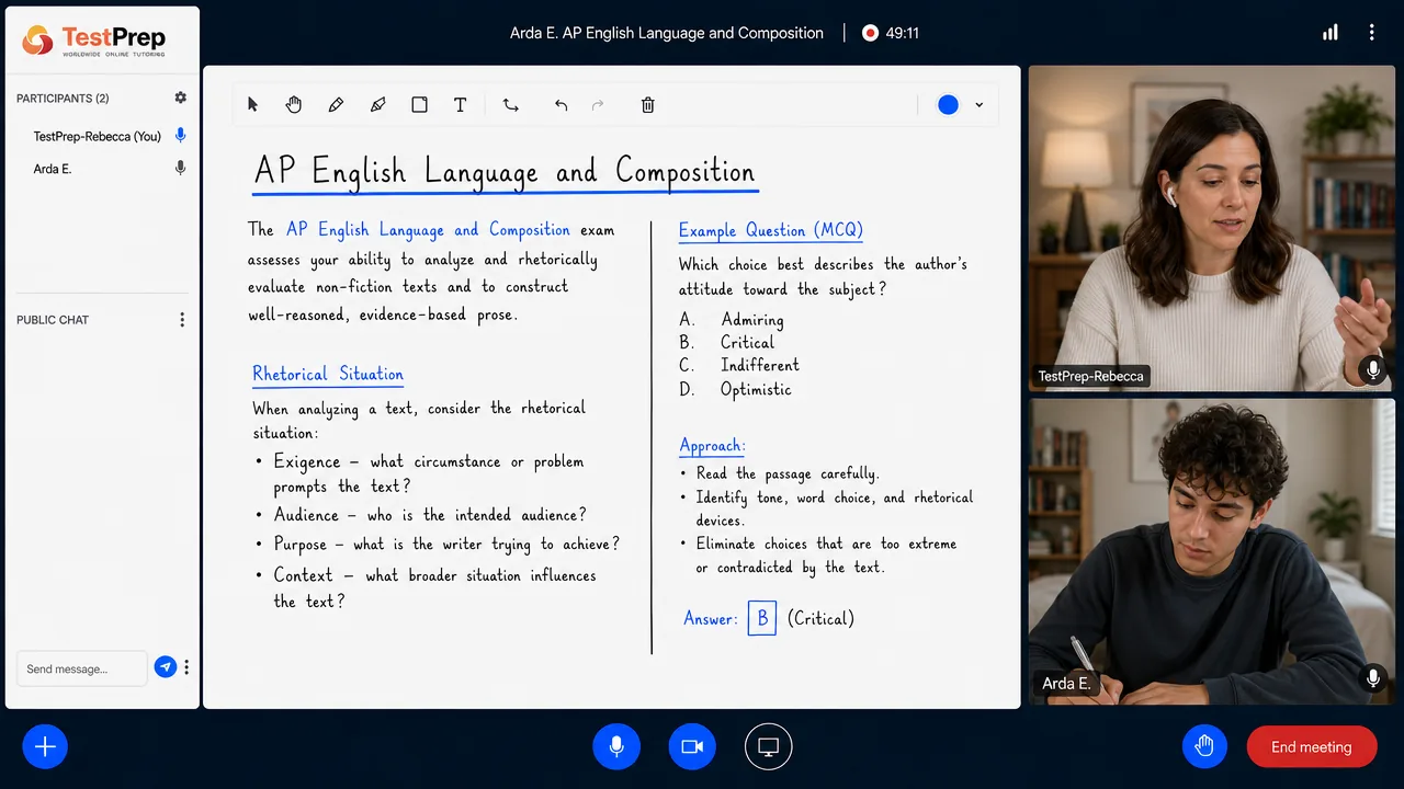 AP English Language — özel ders