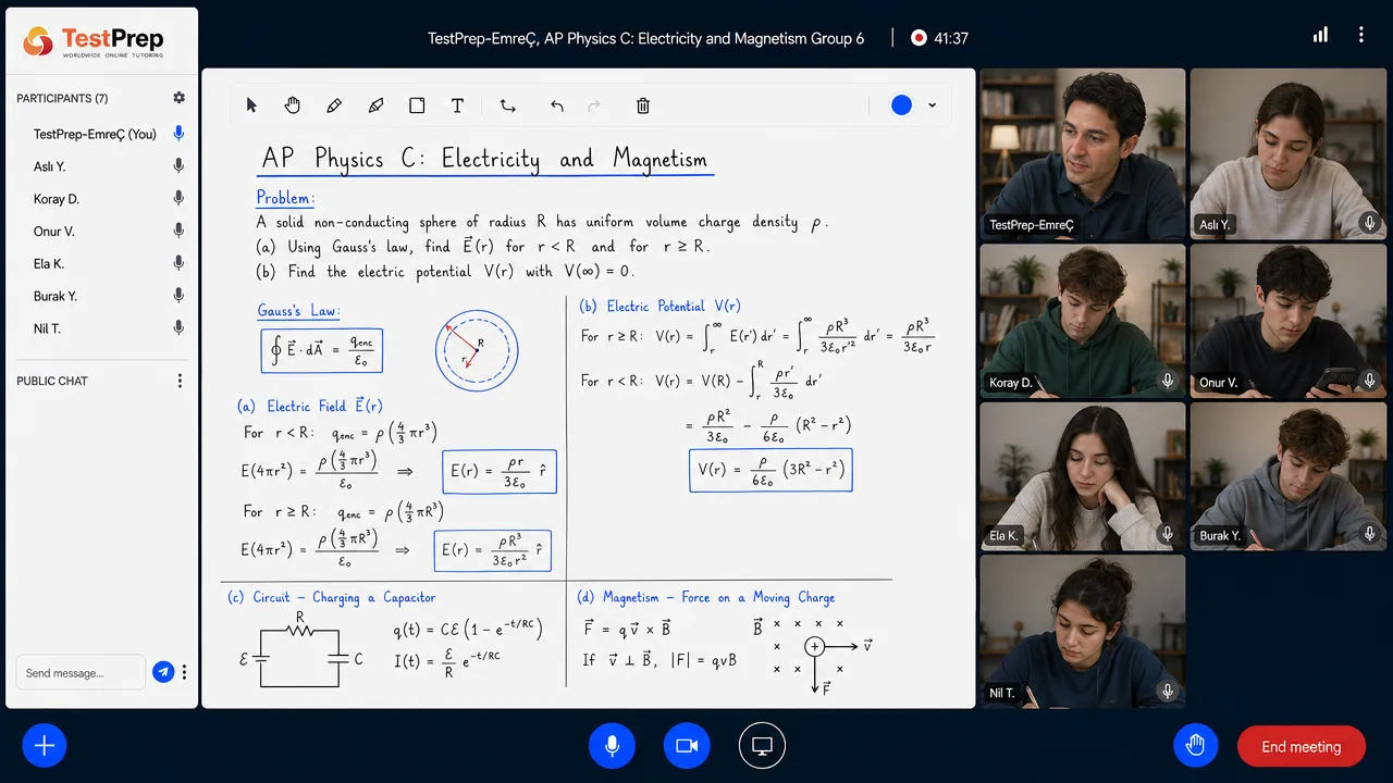 AP Physics C: Electricity and Magnetism — grup dersi